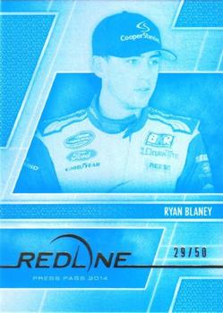2014 Press Pass Redline - Color Proof Cyan #69 Ryan Blaney Front