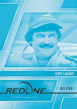 2014 Press Pass Redline - Color Proof Cyan #76 Terry Labonte Front