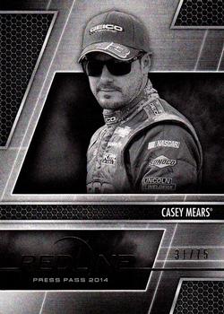 2014 Press Pass Redline - Color Proof Black & White #39 Casey Mears Front