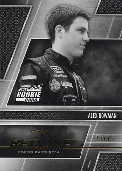 2014 Press Pass Redline - Color Proof Black & White #8 Alex Bowman Front