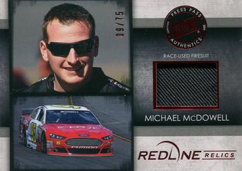 2014 Press Pass Redline - Redline Relics Red #RR-MM Michael McDowell Front