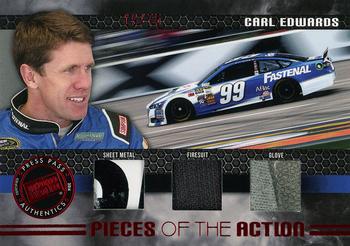2014 Press Pass Redline - Pieces Of The Action Red #PA-CE Carl Edwards Front