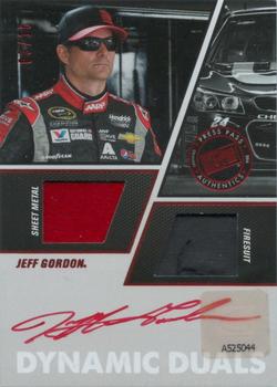 2014 Press Pass Redline - Dynamic Duals Autographs Red #DD-JG Jeff Gordon Front