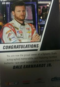 2014 Press Pass Redline - Dynamic Duals Autographs Gold #DD-DEJ Dale Earnhardt Jr. Back