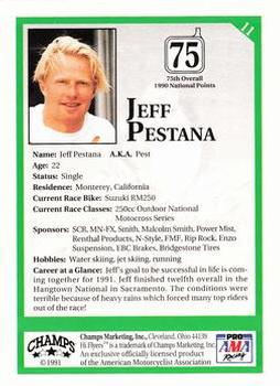 1991 Champs Hi Flyers #11 Jeff Pestana Back