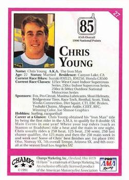 1991 Champs Hi Flyers #27 Chris Young Back