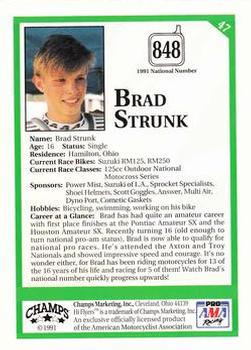1991 Champs Hi Flyers #47 Brad Strunk Back