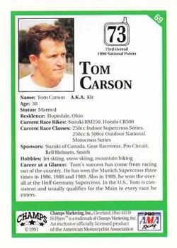 1991 Champs Hi Flyers #69 Tom Carson Back