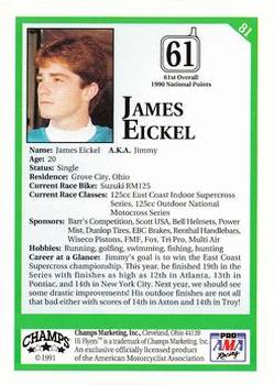 1991 Champs Hi Flyers #81 James Eickel Back