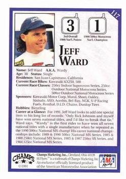 1991 Champs Hi Flyers #117 Jeff Ward Back