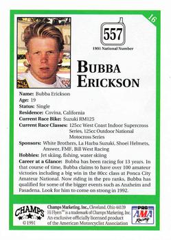 1991 Champs Hi Flyers #16 Bubba Erickson Back