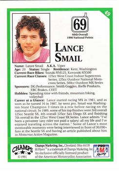 1991 Champs Hi Flyers #49 Lance Smail Back
