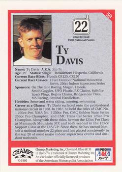 1991 Champs Hi Flyers #59 Ty Davis Back