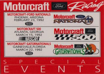 1992 Motorcraft #NNO Special Events Front