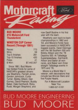 1992 Motorcraft #NNO Bud Moore Back