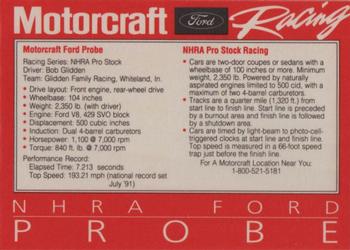 1992 Motorcraft #NNO NHRA Ford Probe Back