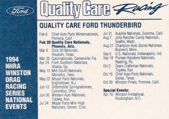 1994 Quality Care Racing #NNO Bob Glidden's Car Back