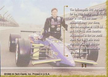 1997 Hi-Tech IRL - Indy 500 #I-1 Indy 500 Cover Card Back