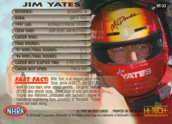 1997 Hi-Tech NHRA #HT-33 Jim Yates Back