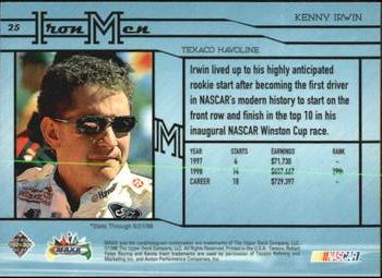 1998 Maxximum #25 Kenny Irwin Back