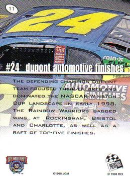 1998 Press Pass Stealth #11 Jeff Gordon's Car Back