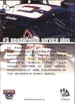 1998 Press Pass Stealth #2 Dale Earnhardt's Car Back