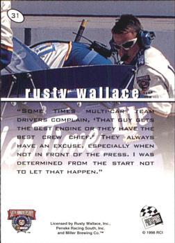 1998 Press Pass Stealth #31 Rusty Wallace Back