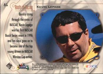 1999 Maxx #81 Kevin Lepage Back
