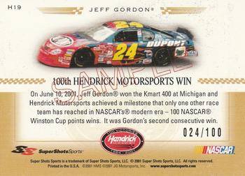 2001 Super Shots Hendrick Motorsports #H19 Jeff Gordon Back