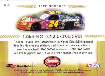 2001 Super Shots Hendrick Motorsports #H19 Jeff Gordon Back
