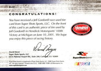 2001 Super Shots Hendrick Motorsports #JG-S1 Jeff Gordon's Car Back