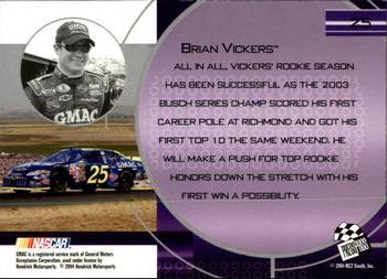 2004 Press Pass Optima #25 Brian Vickers Back