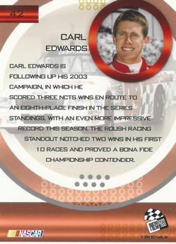 2004 Press Pass Optima #42 Carl Edwards Back
