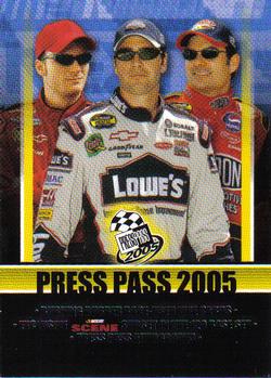 2005 Press Pass #120 Dale Earnhardt Jr. / Jimmie Johnson / Jeff Gordon Front