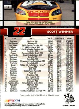 2005 Press Pass #17 Scott Wimmer Back