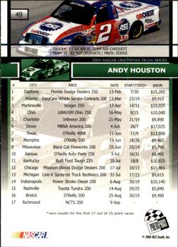 2005 Press Pass #49 Andy Houston Back