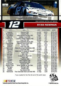 2005 Press Pass #9 Ryan Newman Back