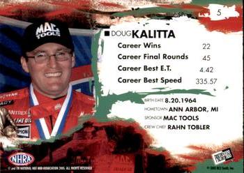 2005 Press Pass NHRA #5 Doug Kalitta Back