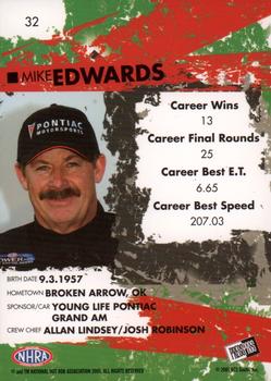 2005 Press Pass NHRA #32 Mike Edwards Back