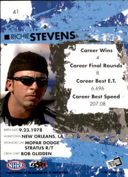 2005 Press Pass NHRA #41 Richie Stevens Back