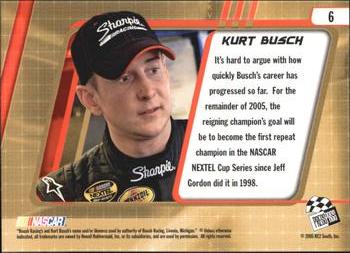 2005 Press Pass Optima #6b Kurt Busch Back
