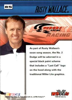 2005 Wheels High Gear #85 Rusty Wallace Back