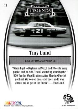 2007 Press Pass Legends #13 Tiny Lund Back