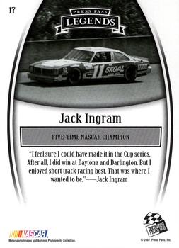 2007 Press Pass Legends #17 Jack Ingram Back