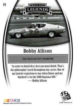2007 Press Pass Legends #19 Bobby Allison Back