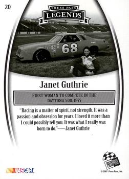 2007 Press Pass Legends #20 Janet Guthrie Back