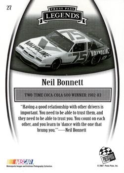 2007 Press Pass Legends #27 Neil Bonnett Back