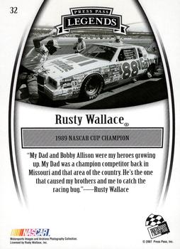 2007 Press Pass Legends #32 Rusty Wallace Back