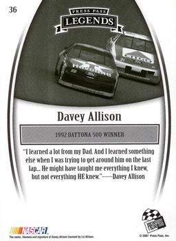 2007 Press Pass Legends #36 Davey Allison Back
