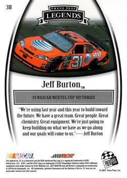 2007 Press Pass Legends #38 Jeff Burton Back